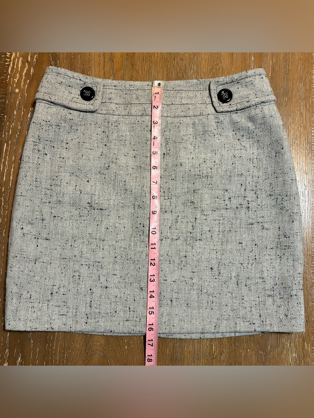 Outback Red Gray Speckled Mini Skirt with Button Tabs